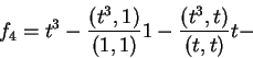 \begin{displaymath}f_4=t^3-\frac{(t^3,1)}{(1,1)}1-\frac{(t^3,t)}{(t,t)}t-\end{displaymath}