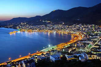 Karlovassi at night