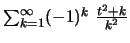 $\sum^\infty _{k=1}(-1)^k\ \frac{t^2+k}{k^2}$